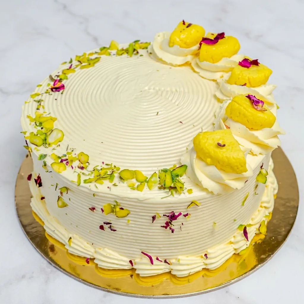 Mango Rasmalai Cake at Guru Nanak Bakery Edmonton – fusion eggless cake with traditional South Asian flavours